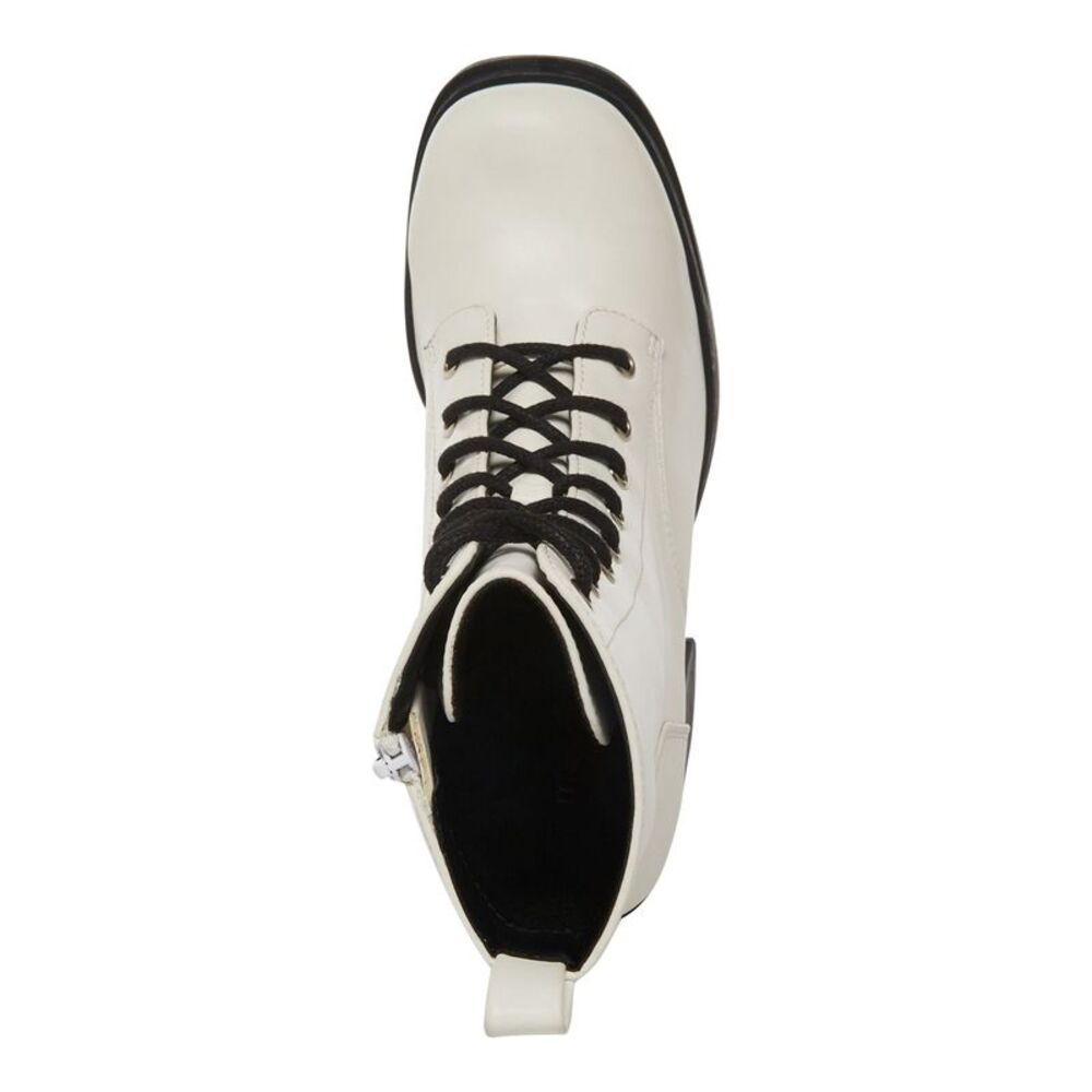 MADDEN GIRL Womens White 1-1/2" Platform Driven Toe Block Heel Combat Boots 10 M - Picture 3 of 4